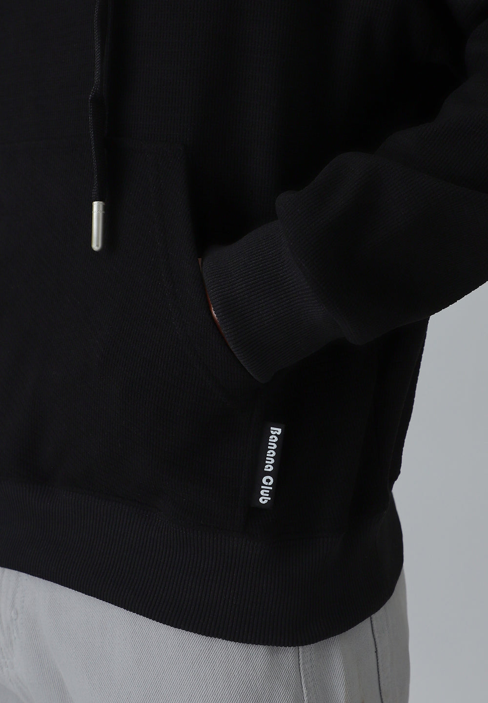 Black Textured Hoodie