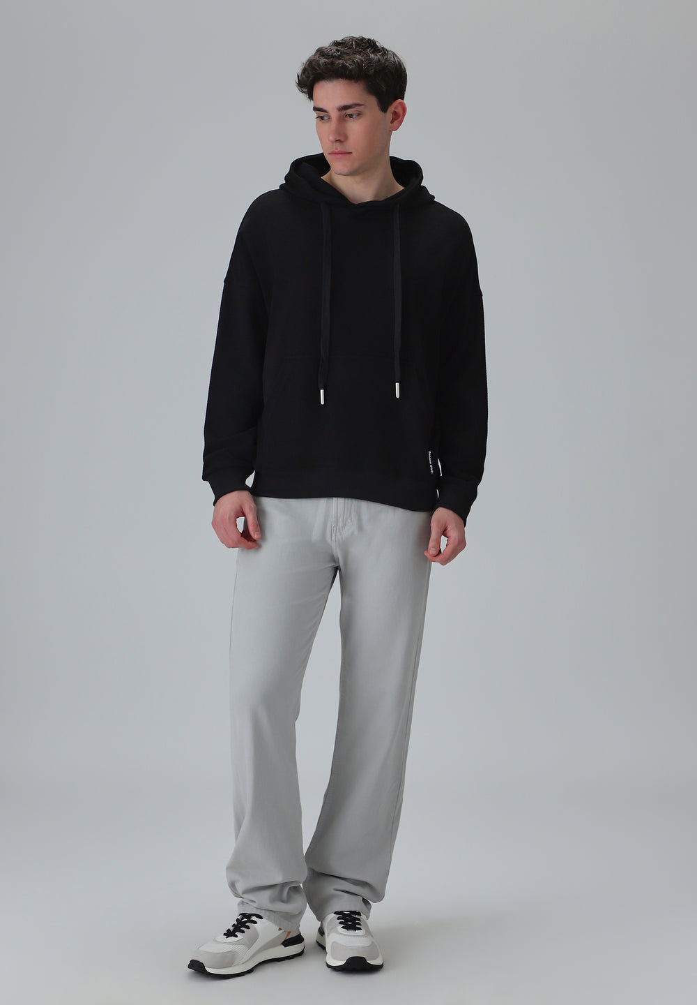Black Textured Hoodie