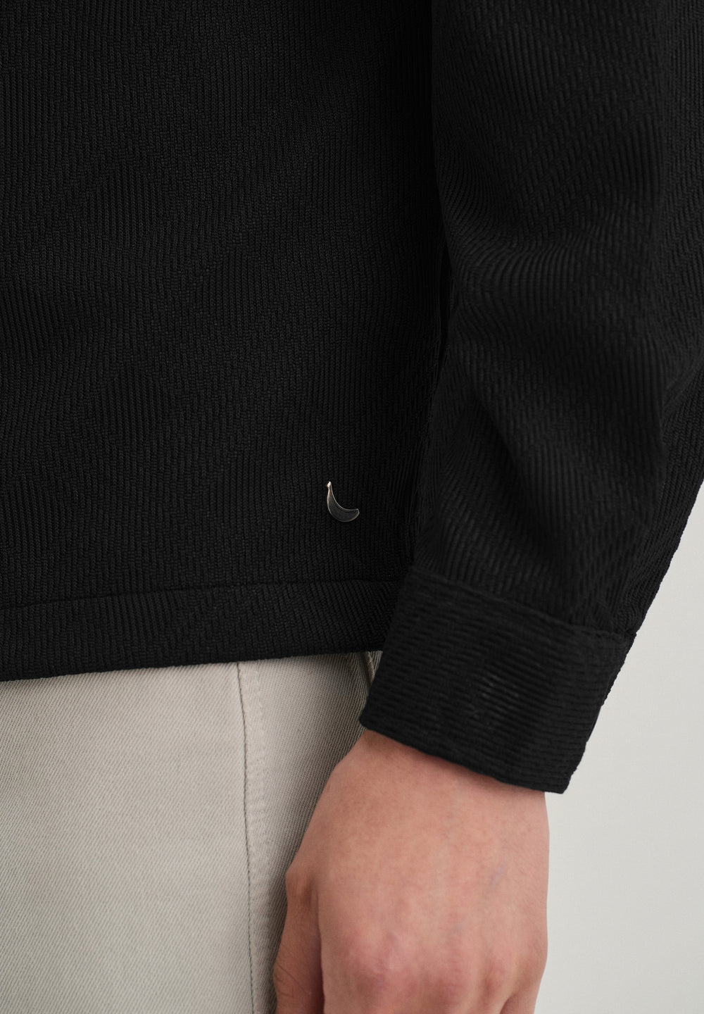 Black Textured Knit Shacket