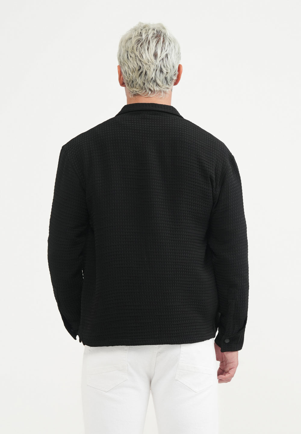 Black Textured Shacket