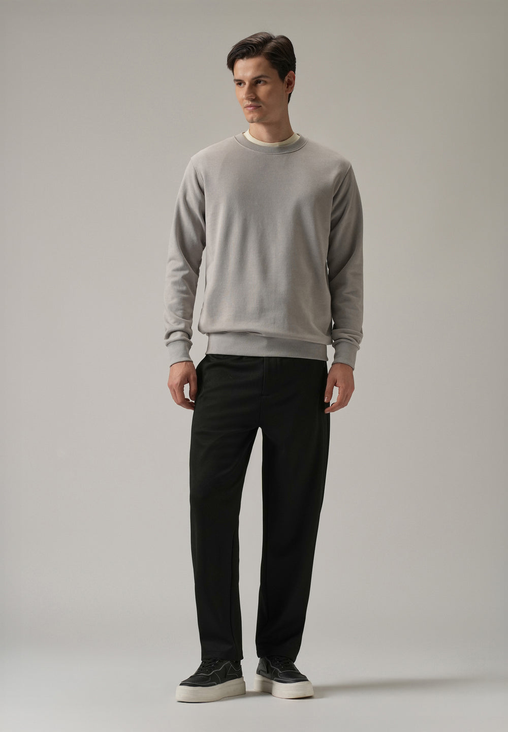 Black Textured Stretch Pant