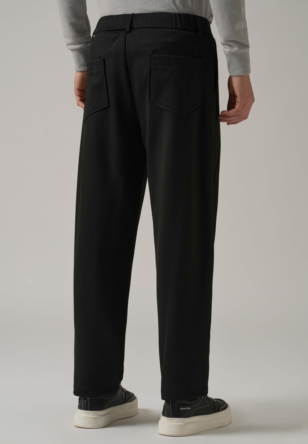 Black Textured Stretch Pant
