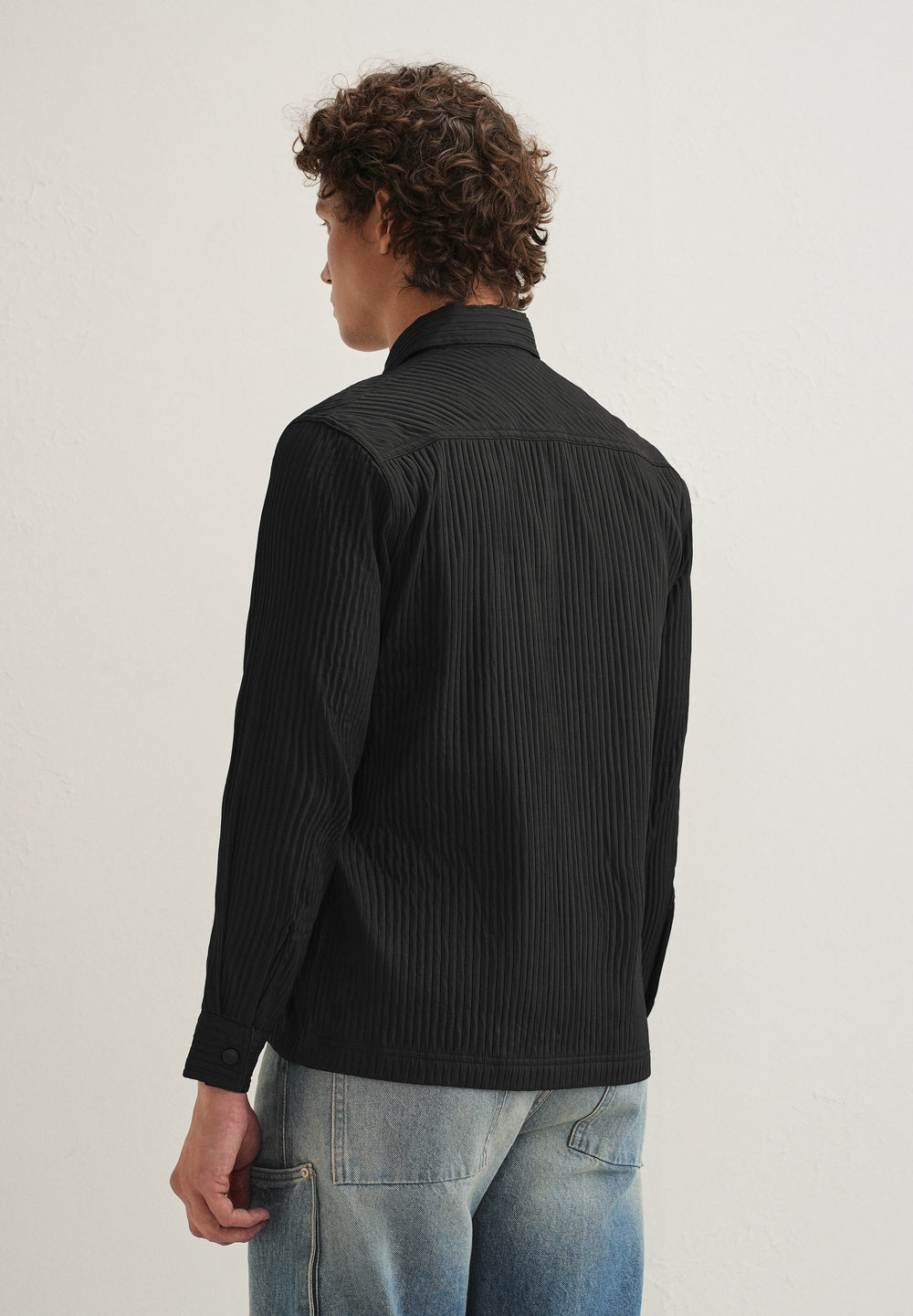 Black Textured Utility Shacket