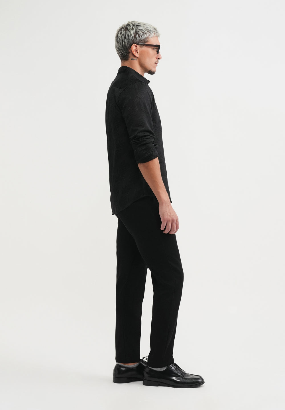 Black Tropical Jacquard Shirt