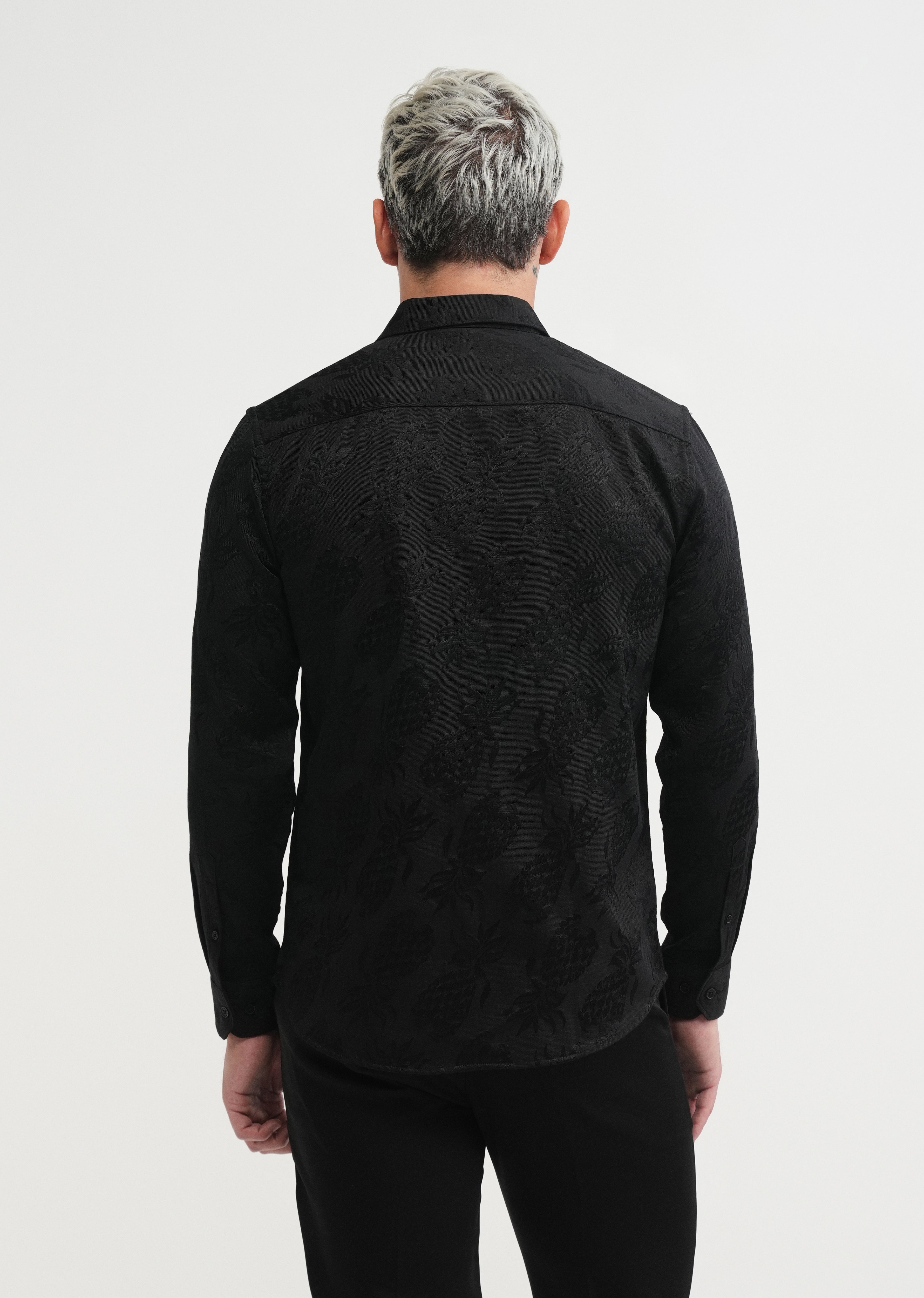 Black Tropical Jacquard Shirt