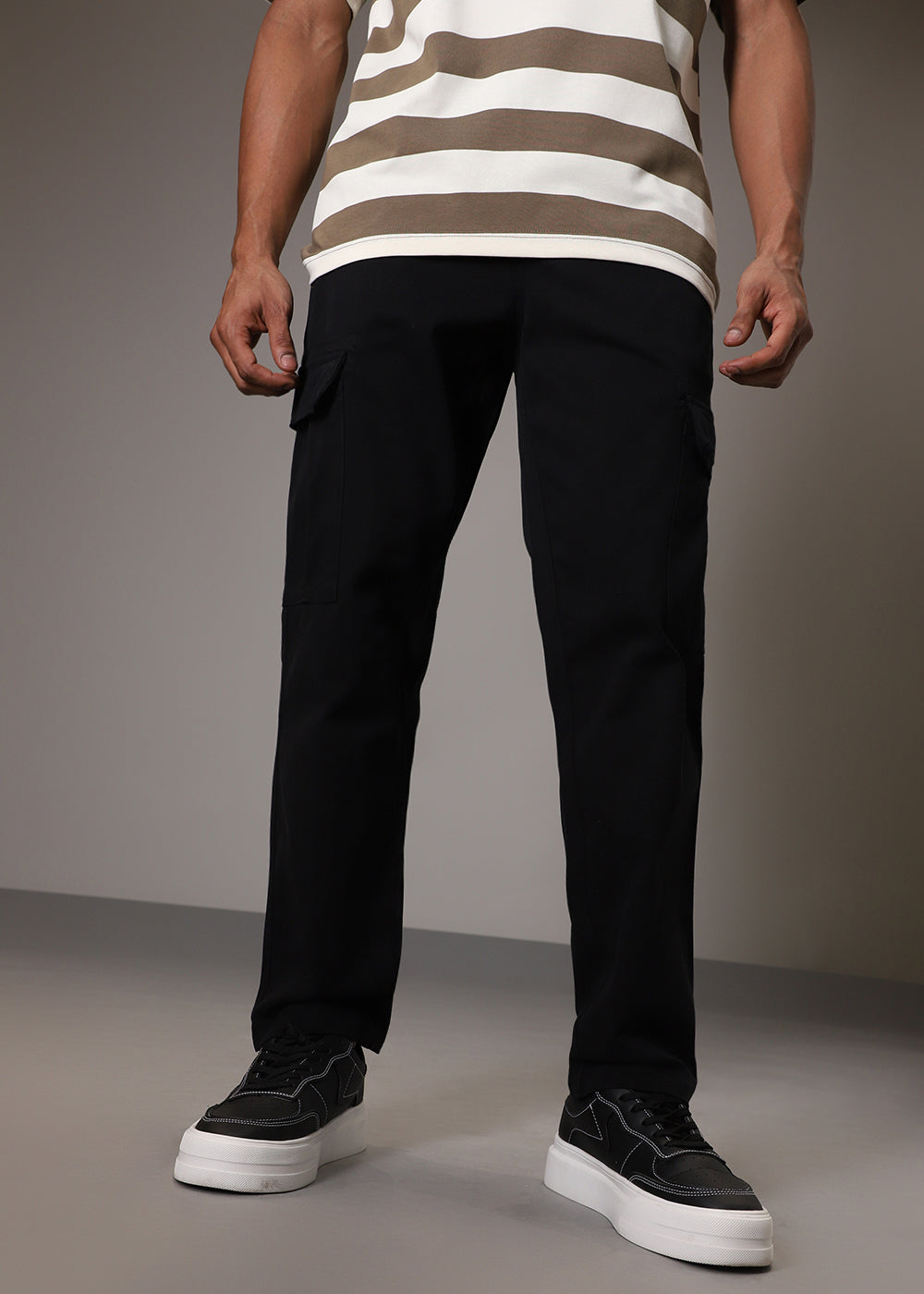 Black Twill Cargo Pant