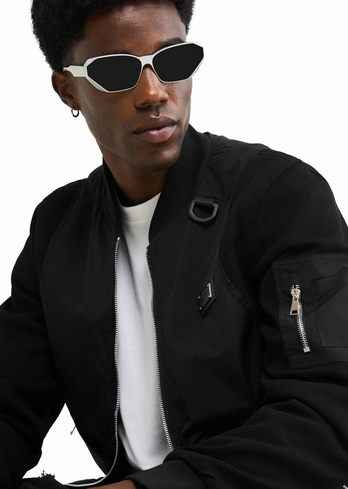 Black Utility Bomber Jacket