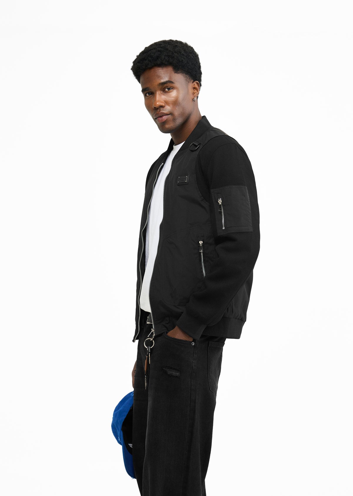 Black Utility Bomber Jacket