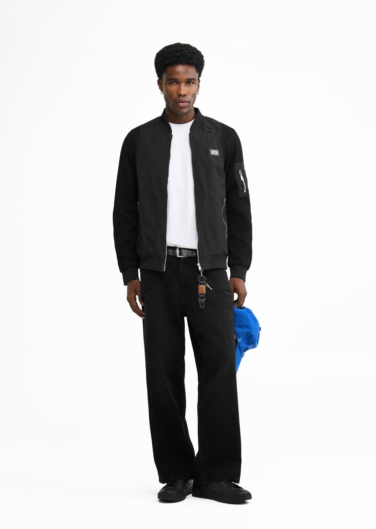 Black Utility Bomber Jacket