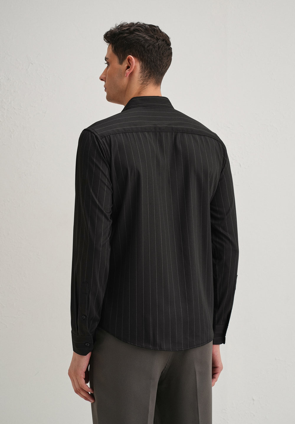 Black Vertical Stripe Shirt