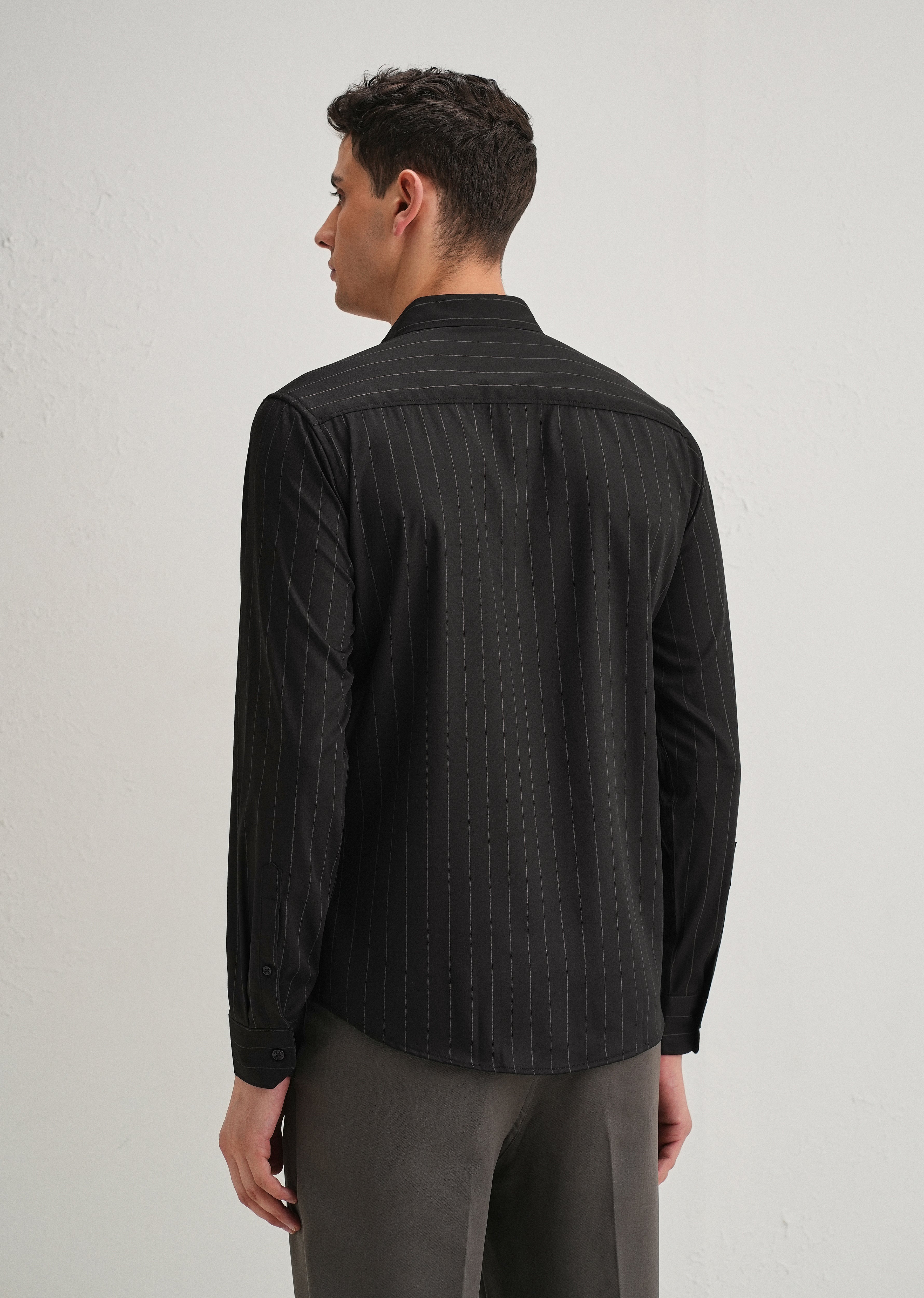 Black Vertical Stripe Shirt