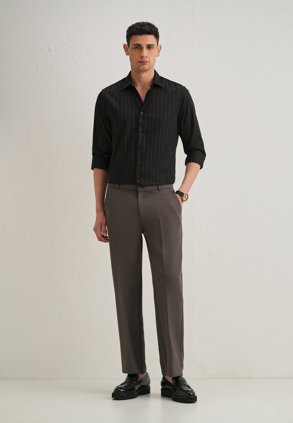 Black Vertical Stripe Shirt