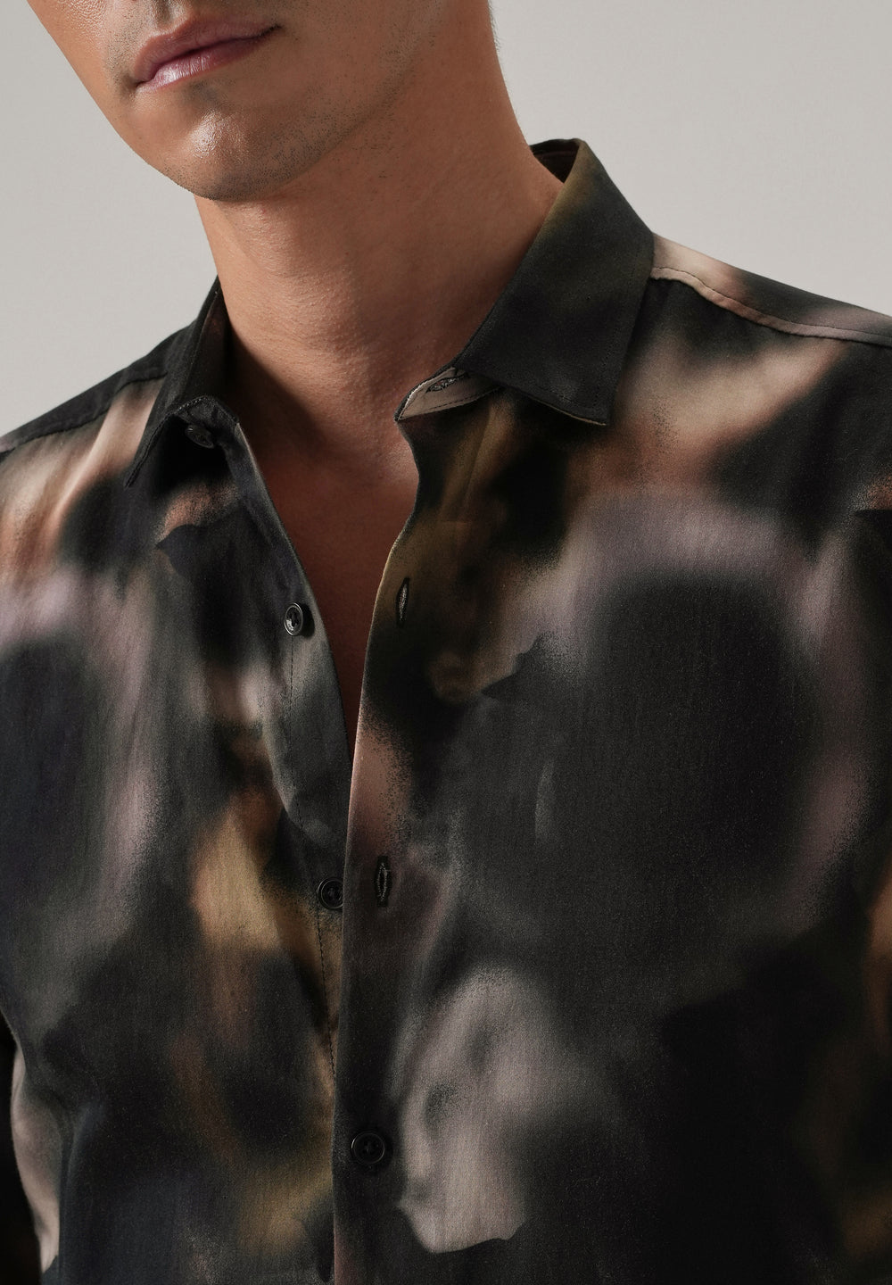 Black Wash Abstract Print Shirt
