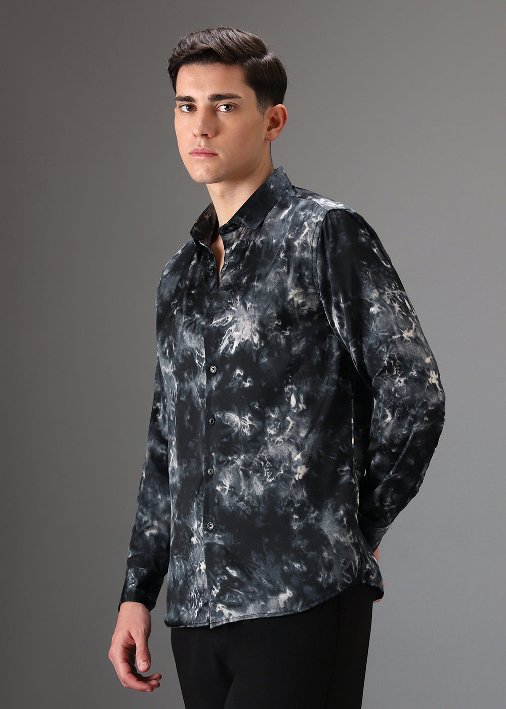 Black Wash Abstract Printed Shirt