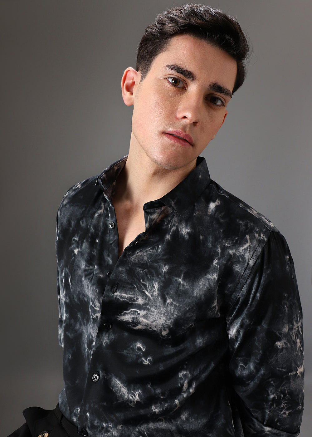 Black Wash Abstract Printed Shirt