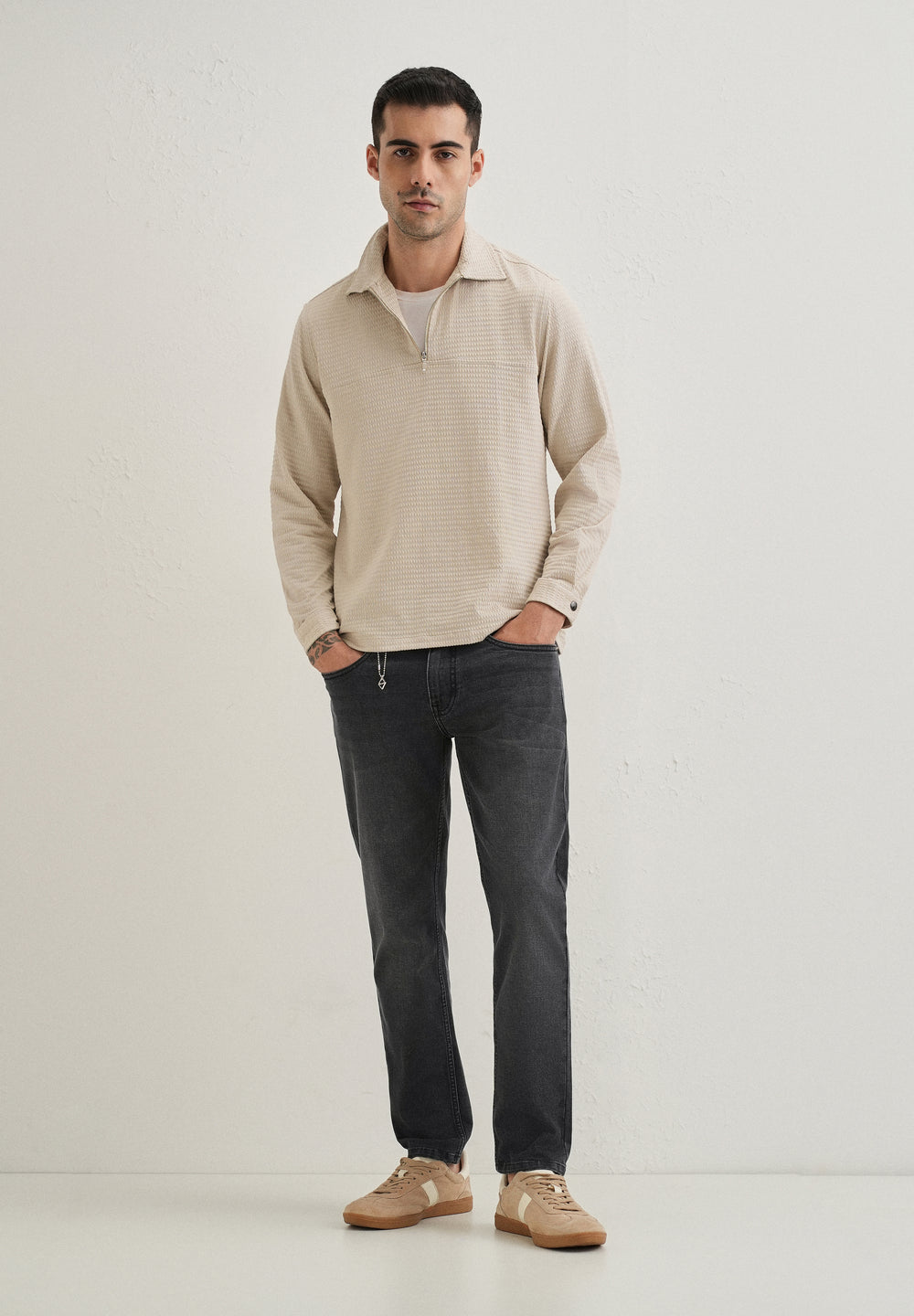 Black Wash Carrot Fit Jeans