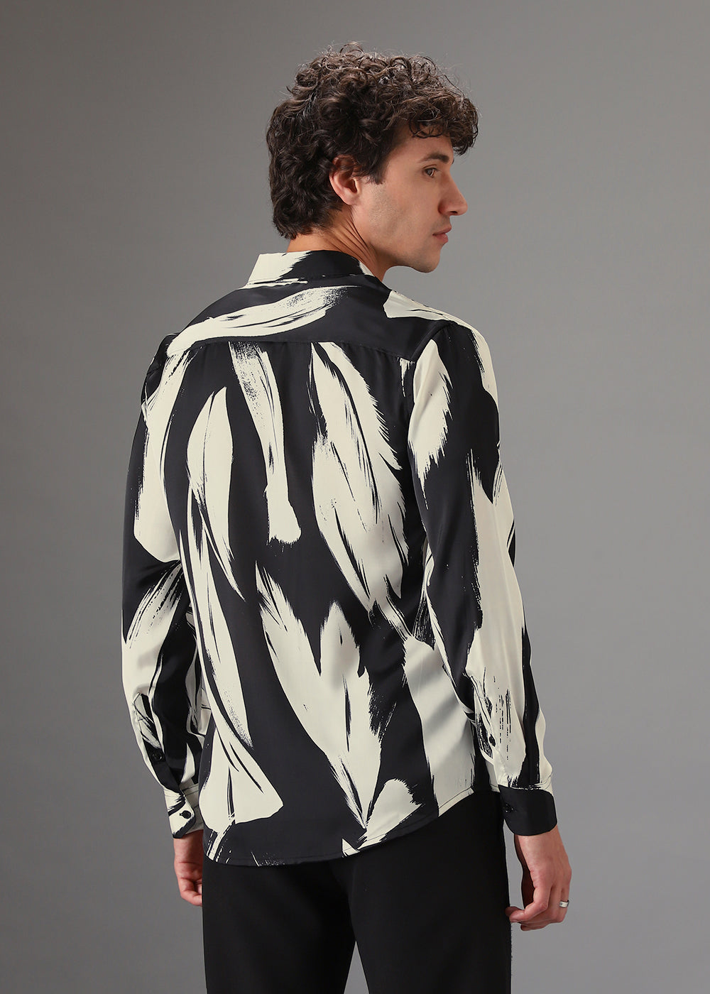 Black White Abstract Printed Shirt