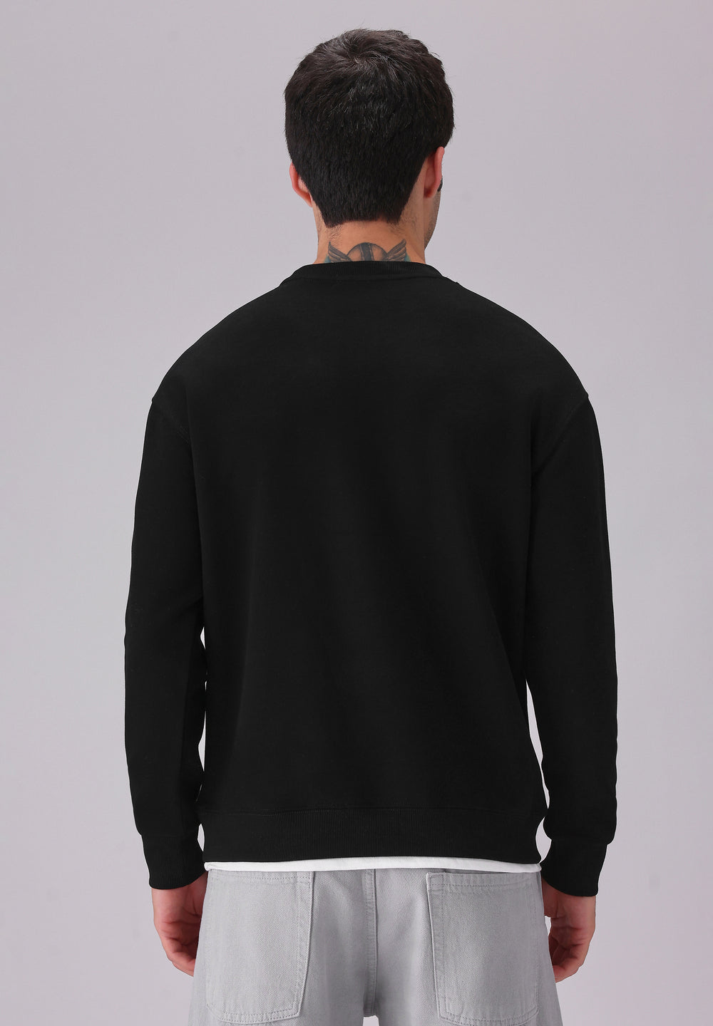 Black White Contrast Sweatshirt