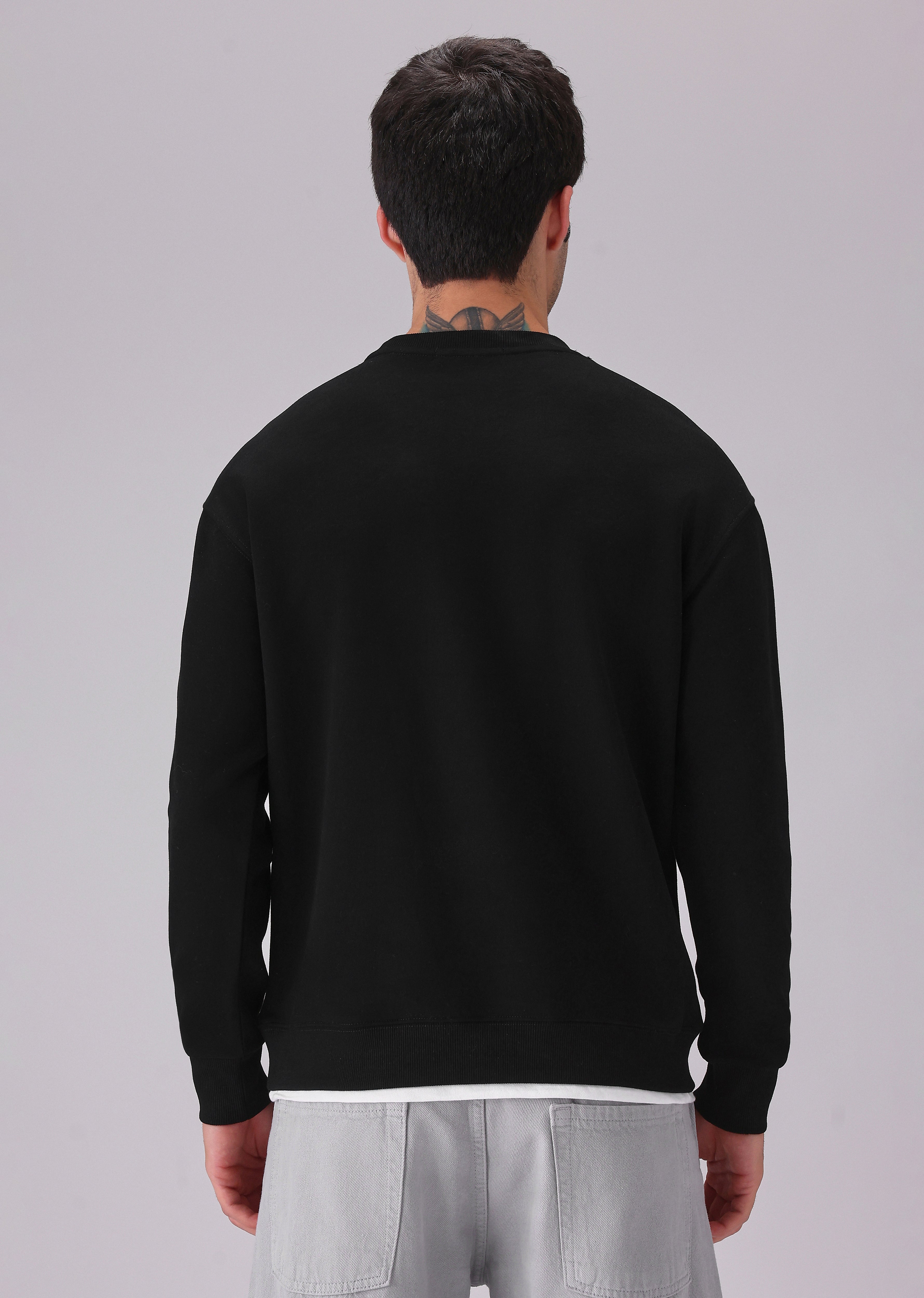 Black White Contrast Sweatshirt