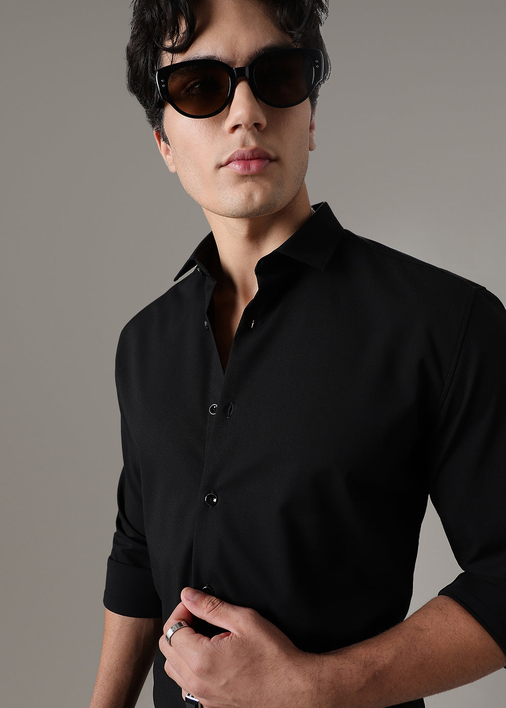 Black Wrinkle Free Shirt