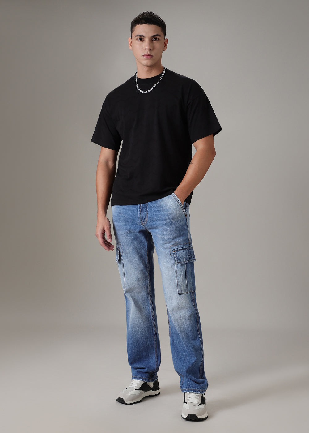 Black Zig Zag Textured T-shirt