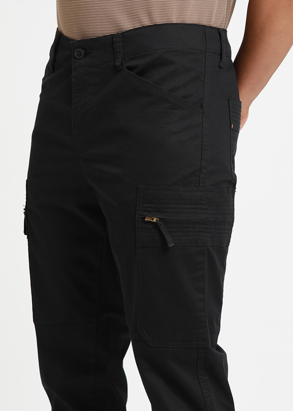 Black Zip Cargo Pants