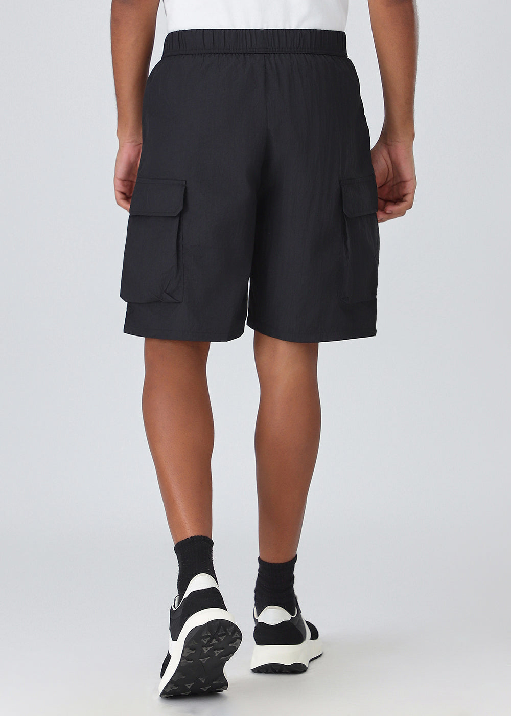 Black Zip Pocket Cargo Shorts