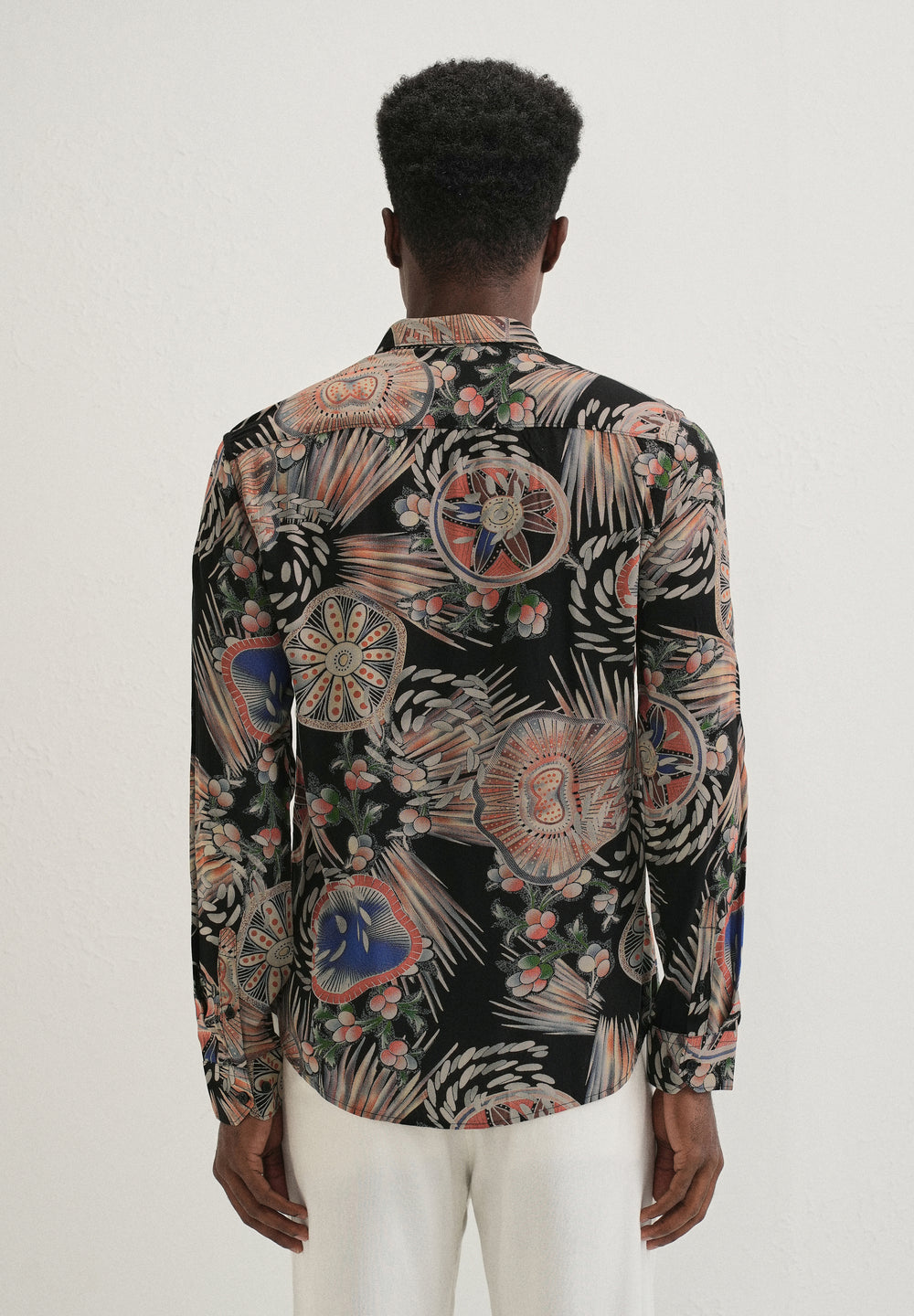 Black Abstract Feather Shirt