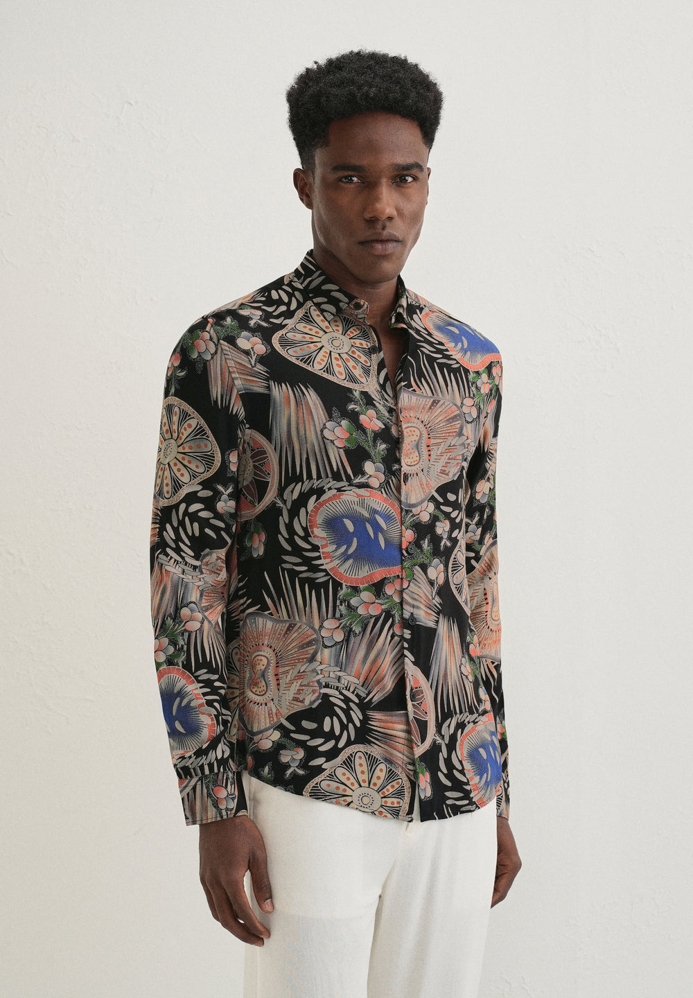 Black Abstract Feather Shirt