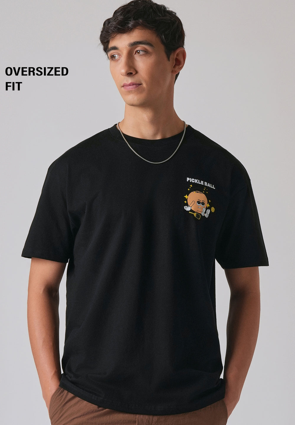 Black Back Printed Oversized T-Shirt