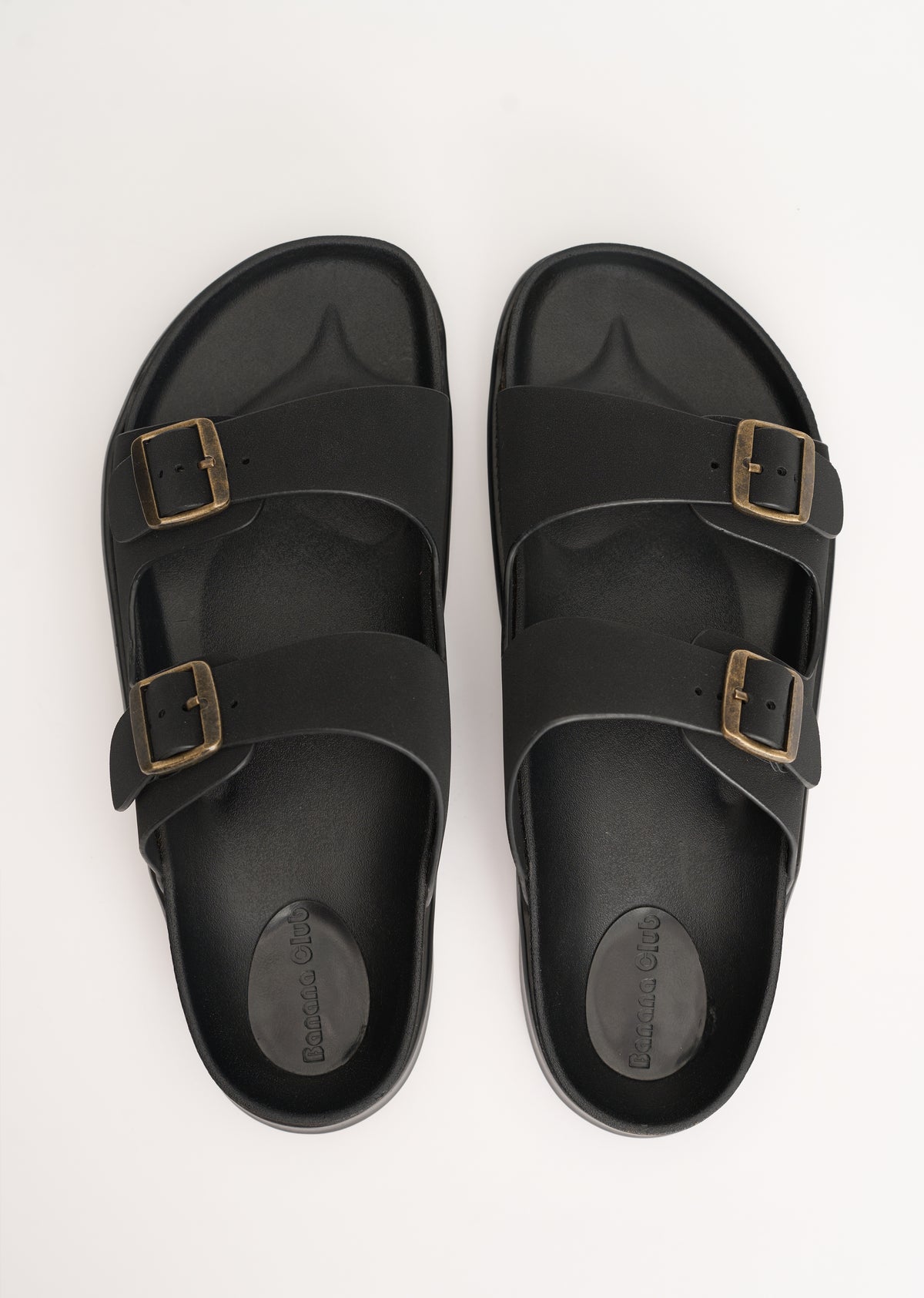Black Double Strap Comfort Sandals