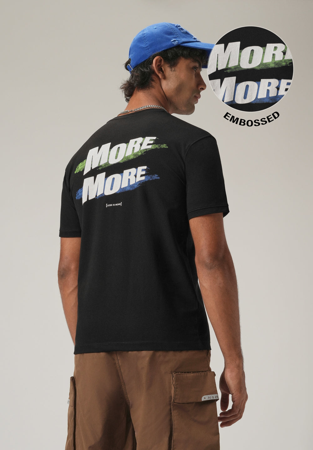 Black Embossed Slim Fit T-Shirt