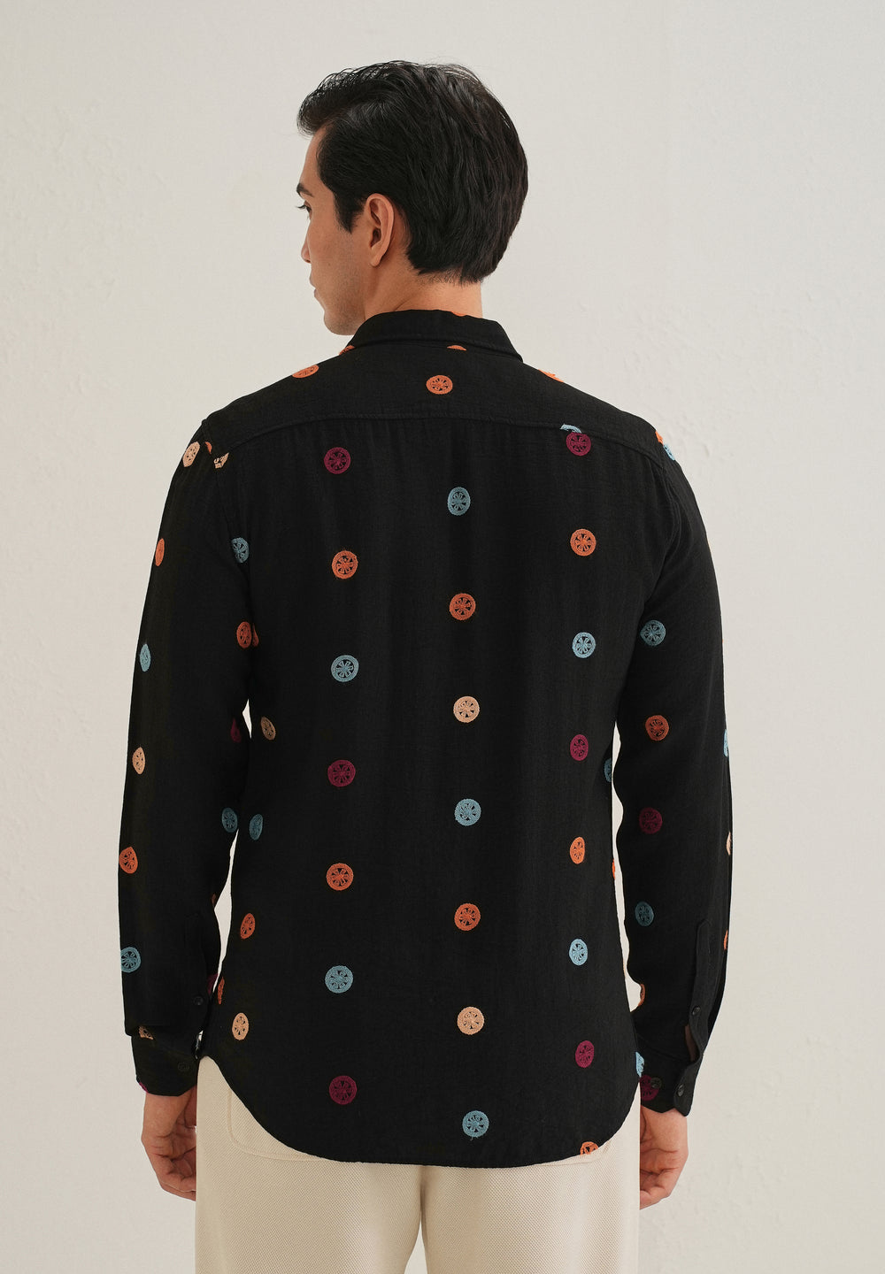 Black Florescent Embroidered Shirt