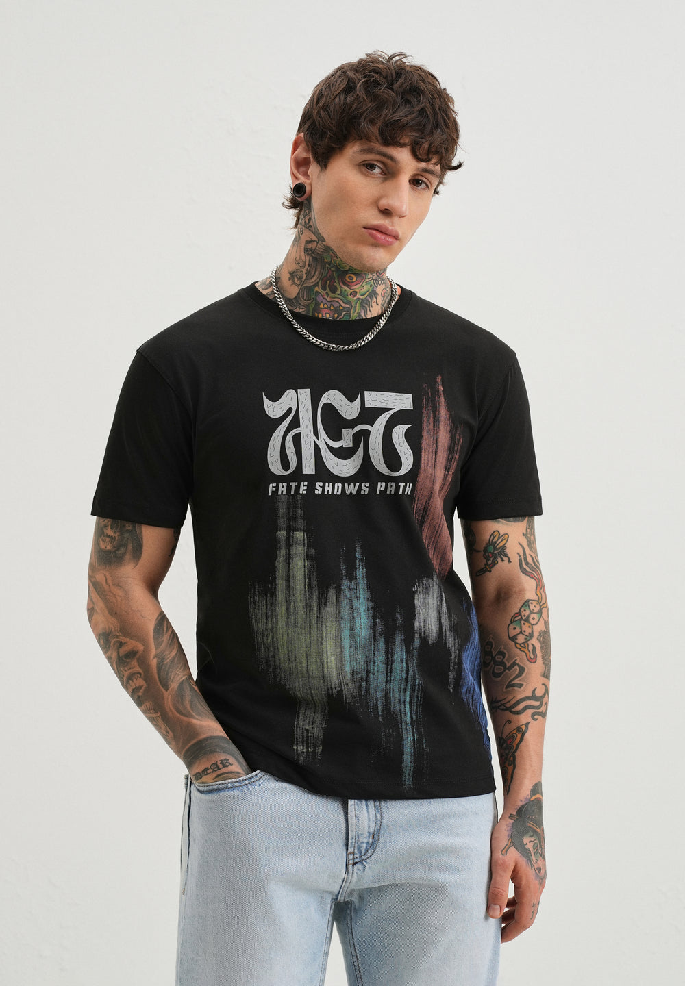 Black Graphic Printed T-shirt