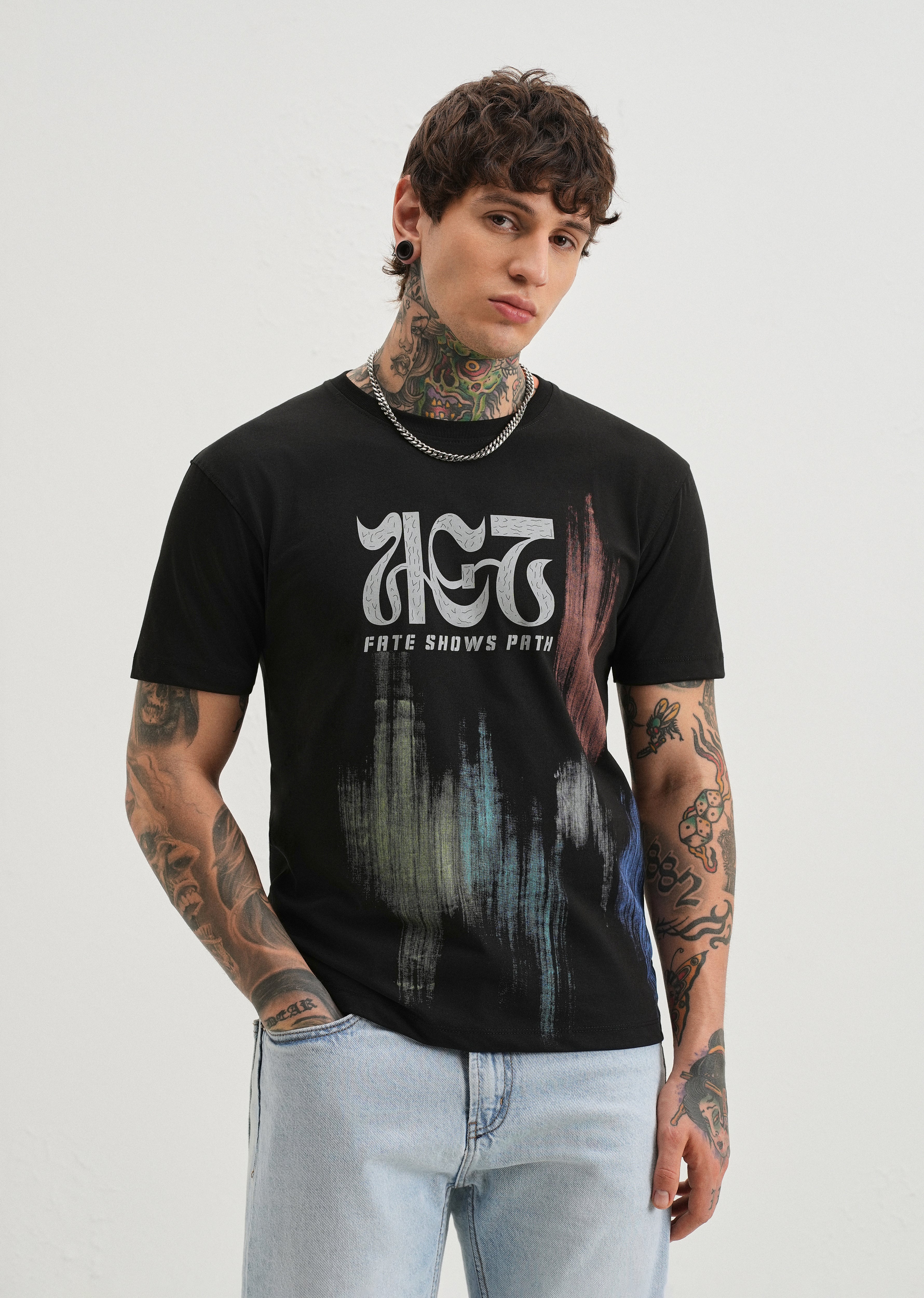 Black Graphic Printed T-shirt