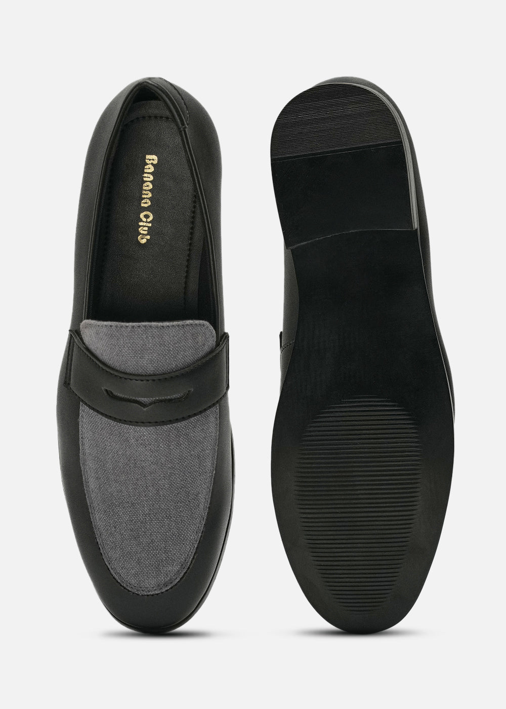 Black & Grey Dual-Tone Loafers