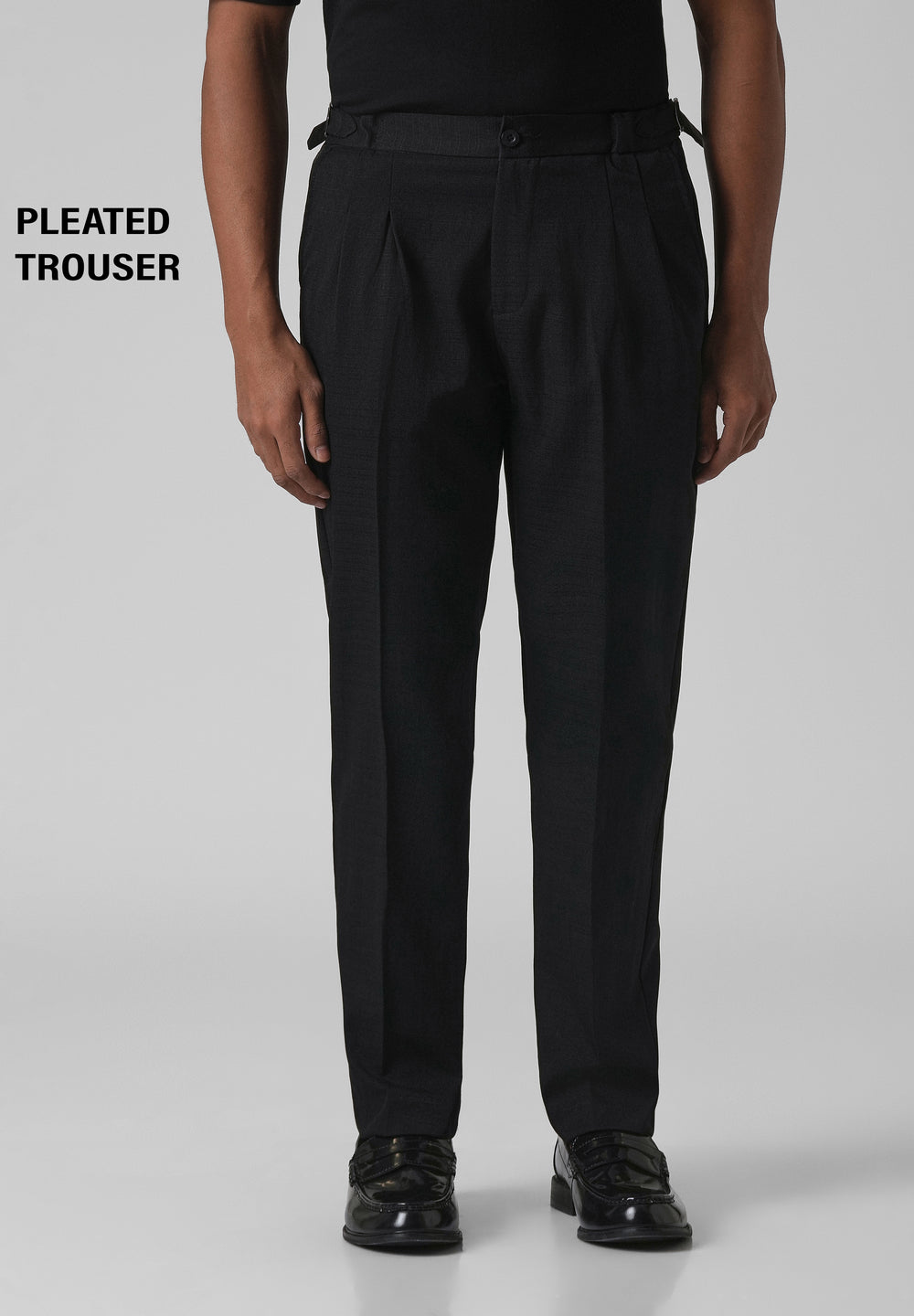 Black Pleated Gurkha Pant