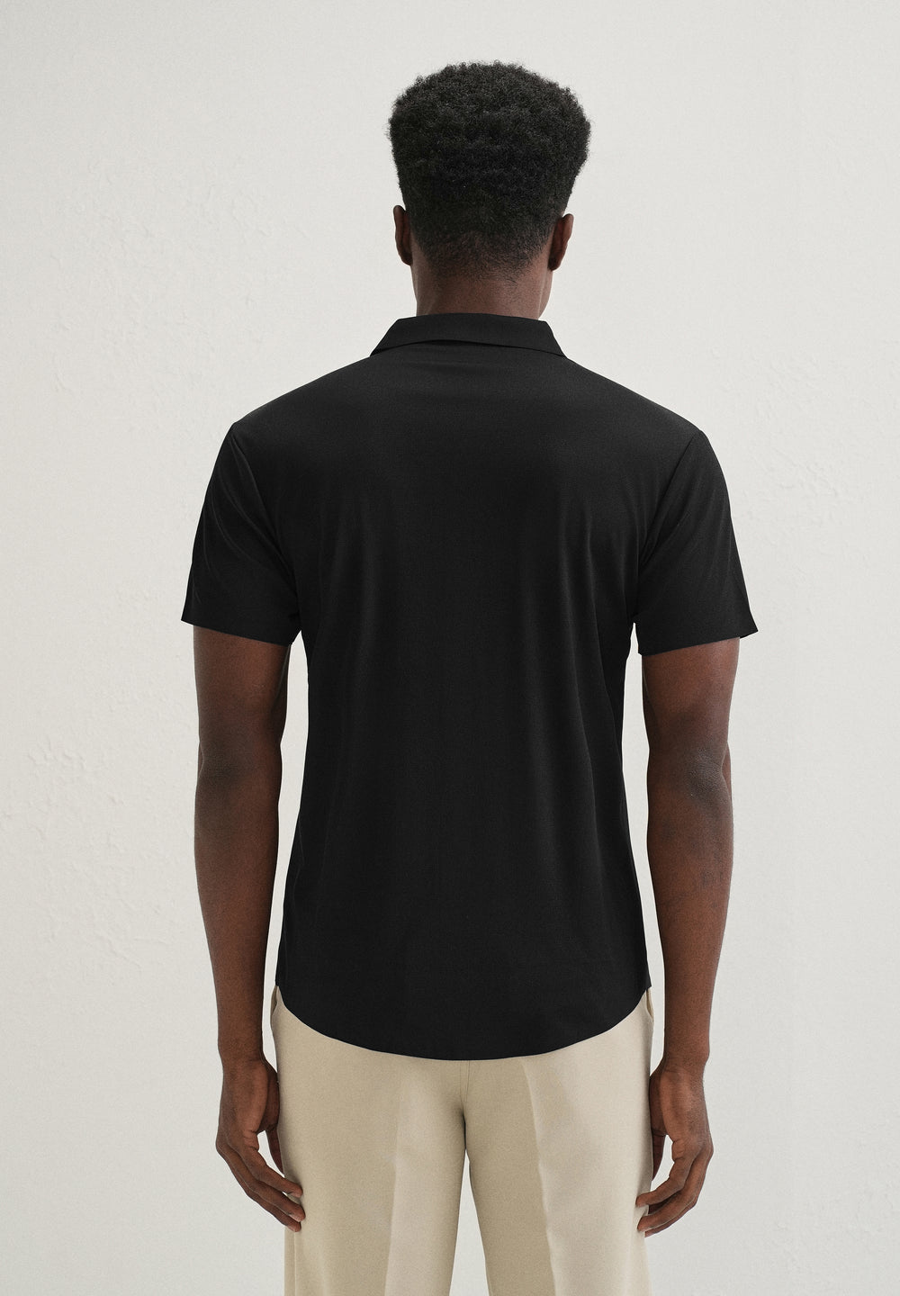 Black Self Patterned Stitchless Shirt