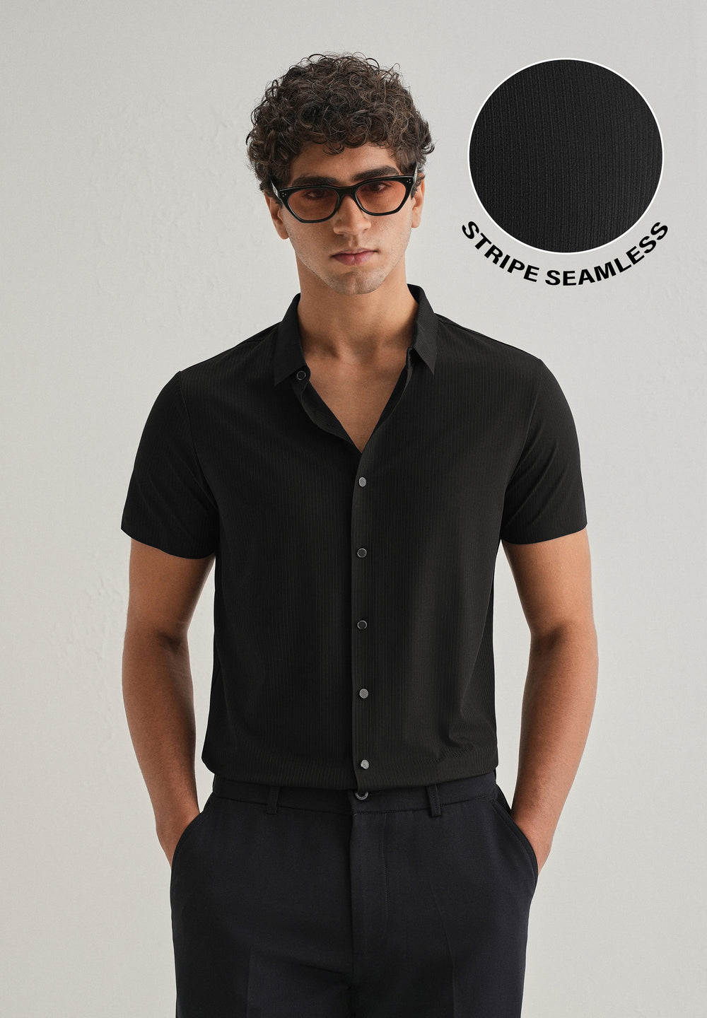 Black Stripe Seamless Shirt
