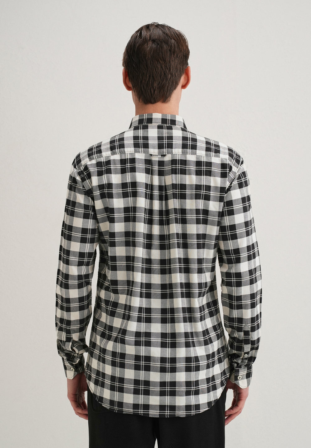 Black and White Plaid Check Shirt