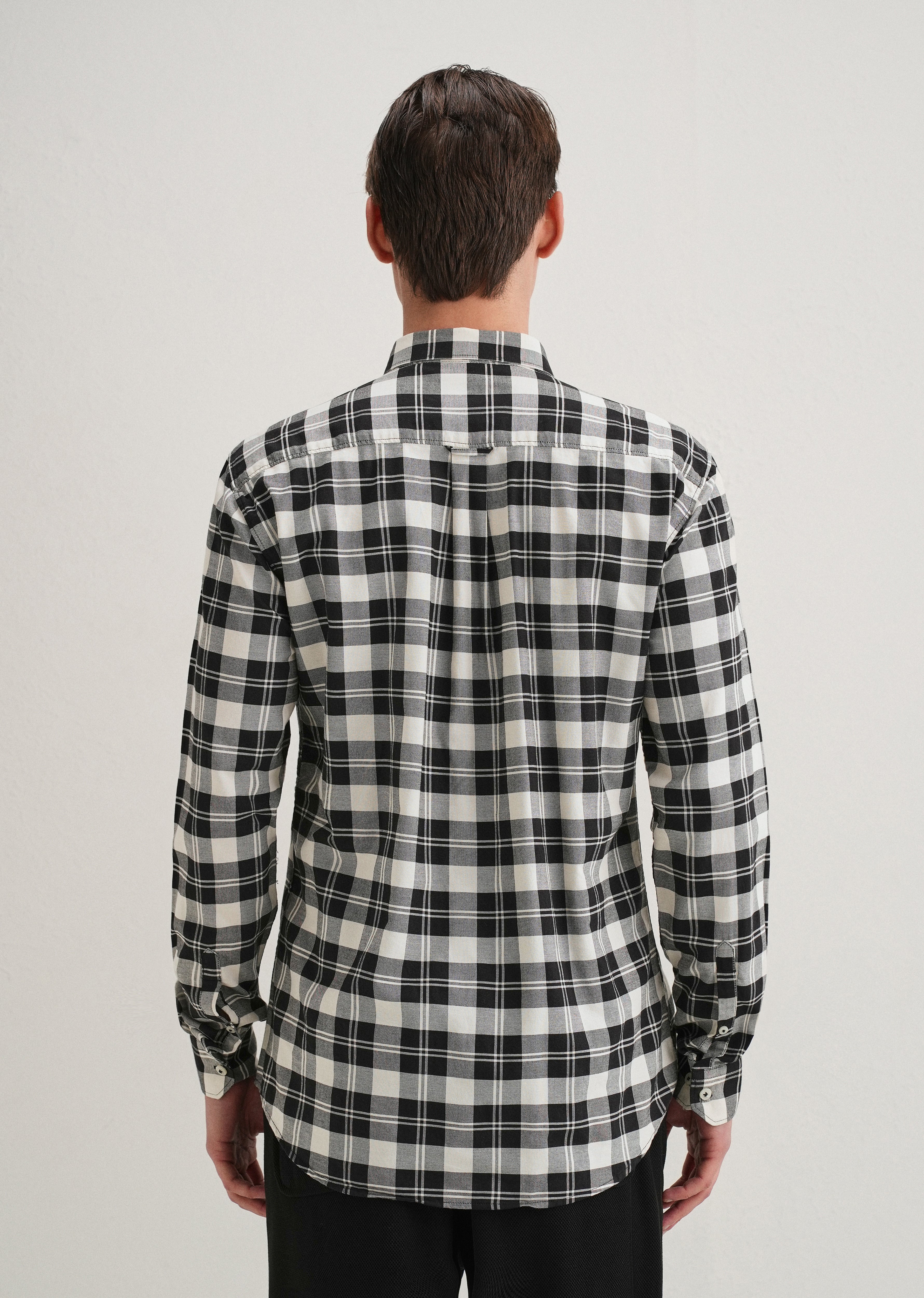 Black and White Plaid Check Shirt