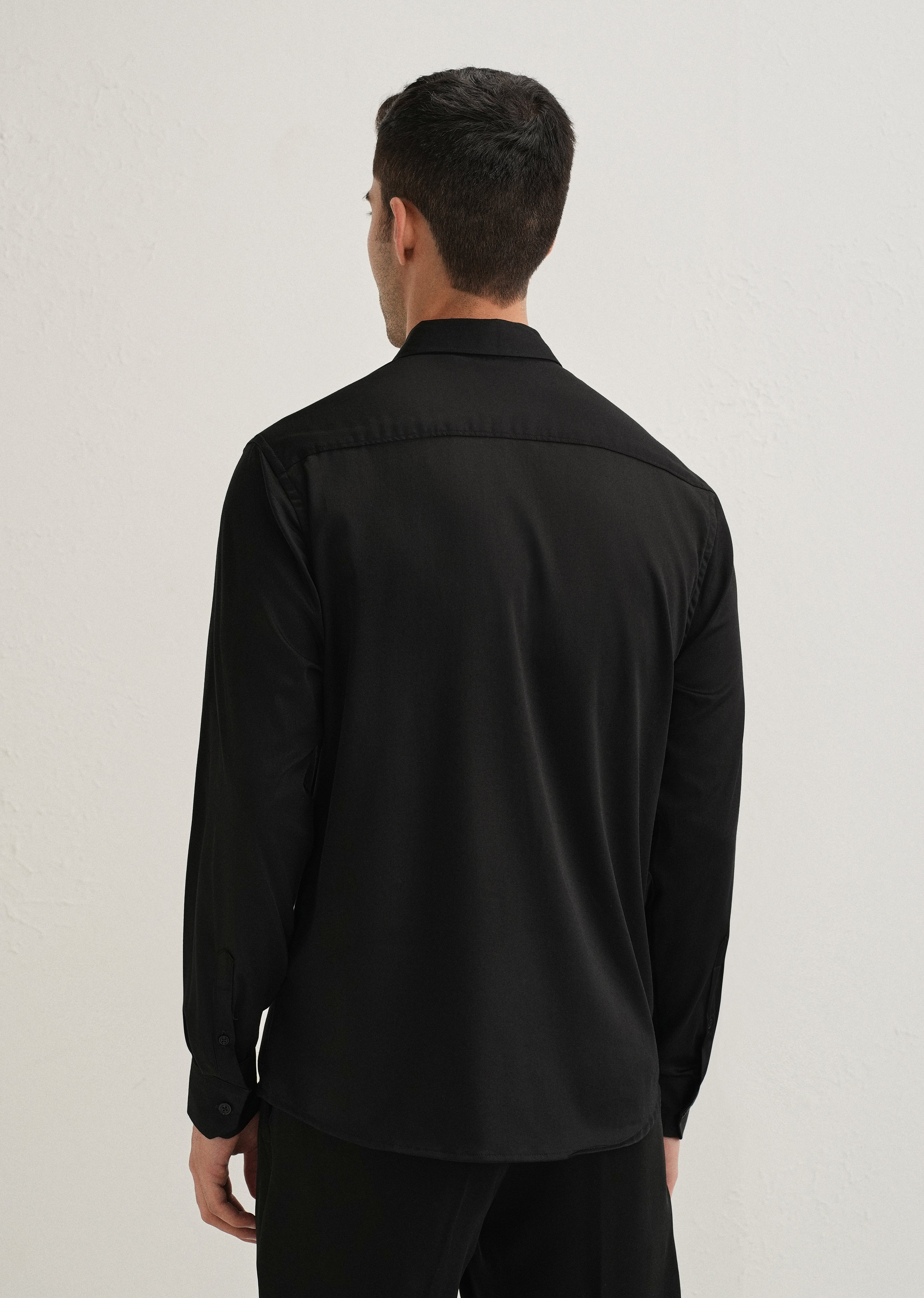 Black Handcrafted Dragon Designer Shirt