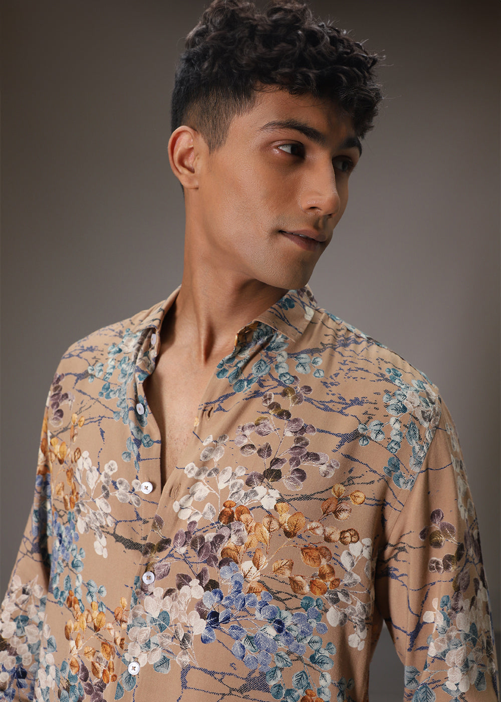 Blossom Beige Feather Shirt