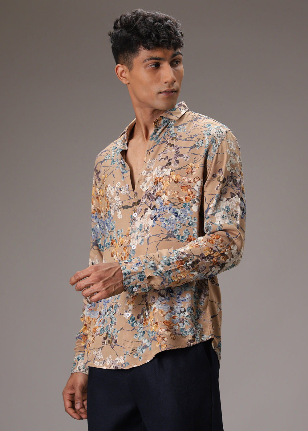 Blossom Beige Feather Shirt