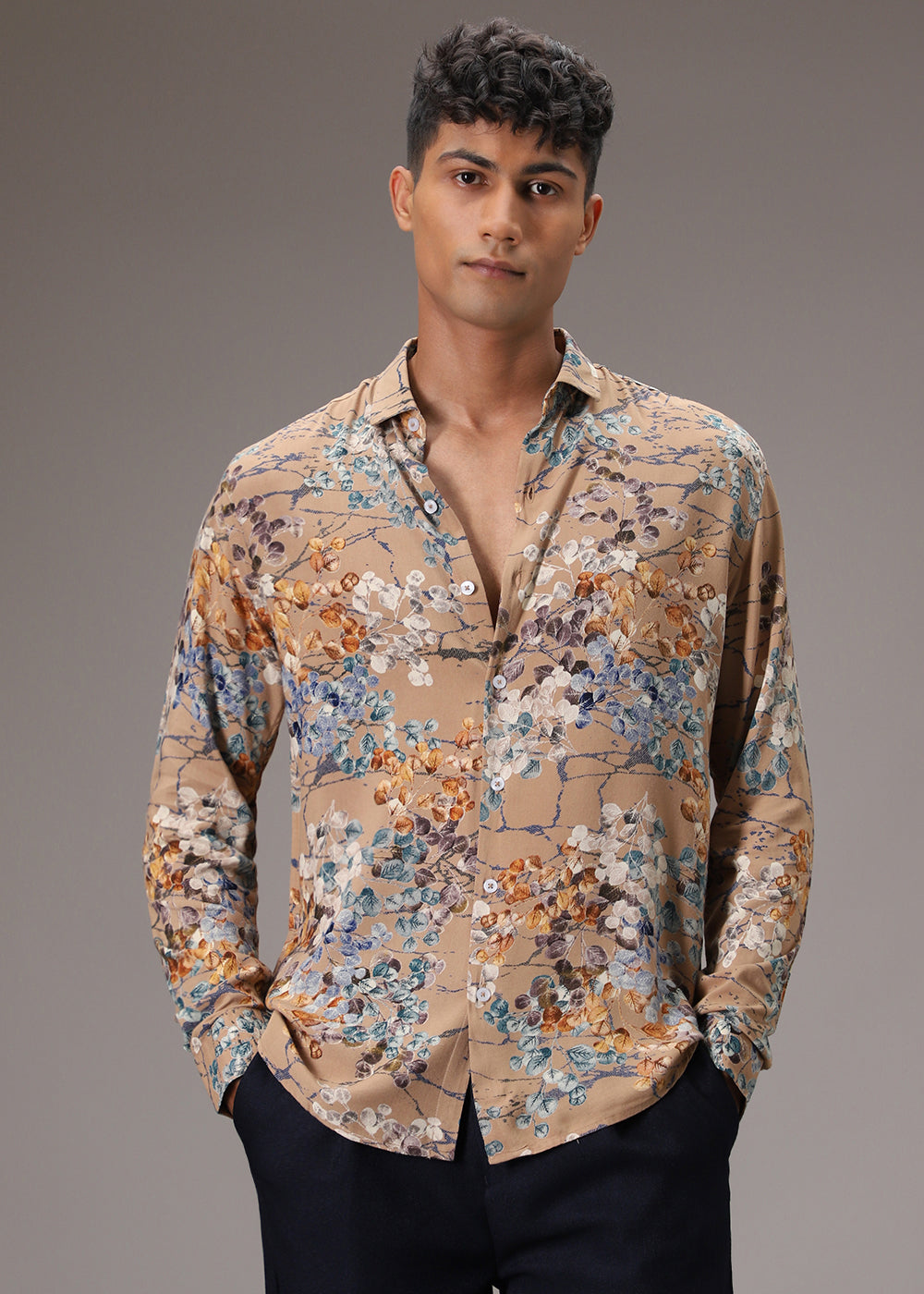 Blossom Beige Feather Shirt
