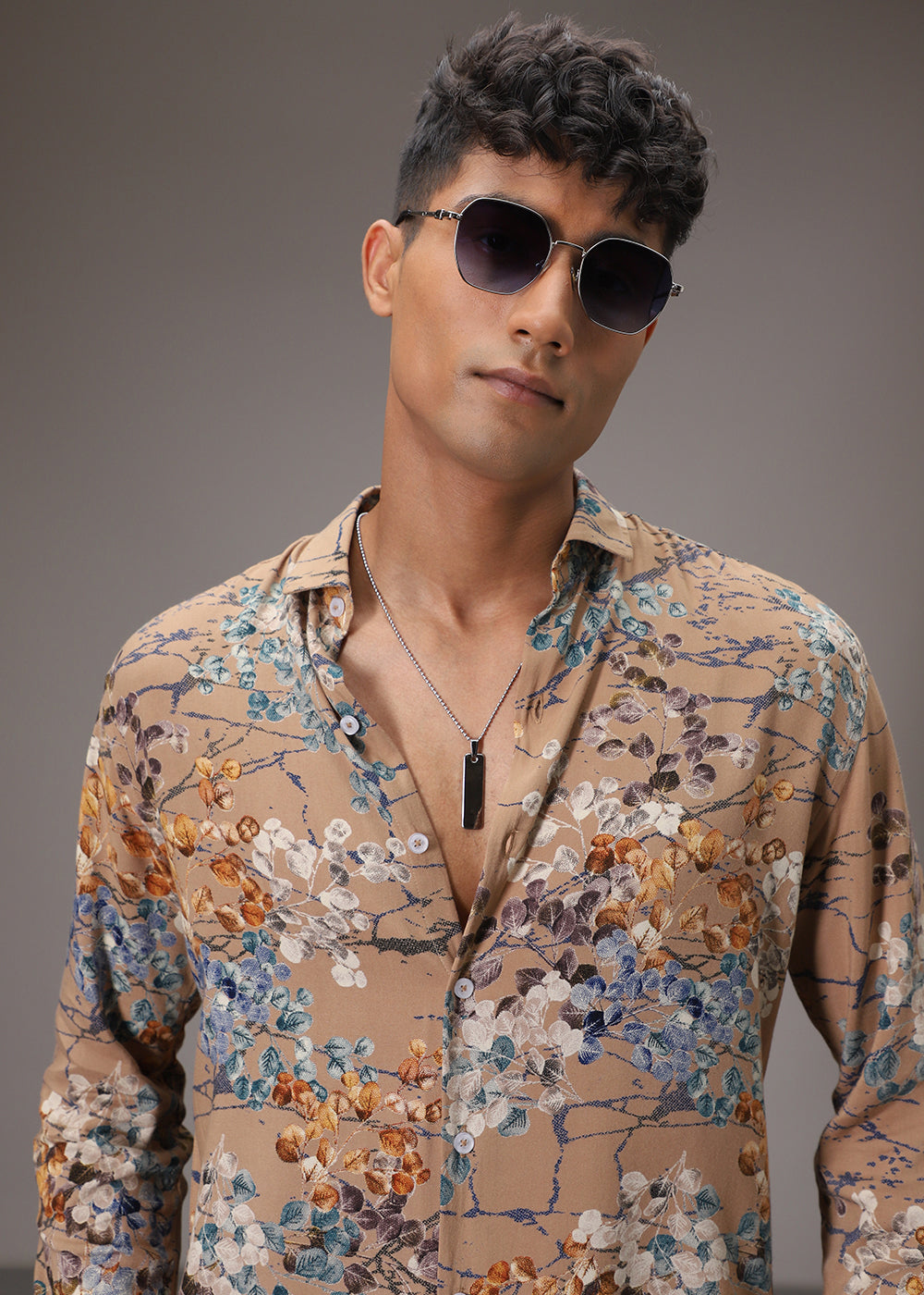 Blossom Beige Feather Shirt