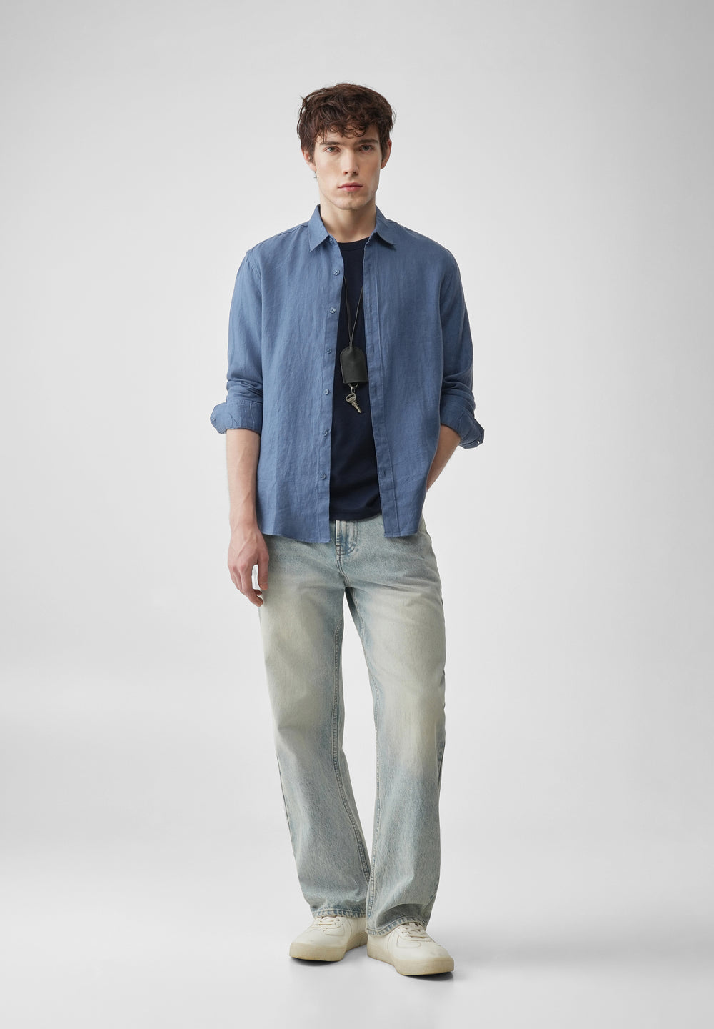 Blue 100% Pure Linen Shirt