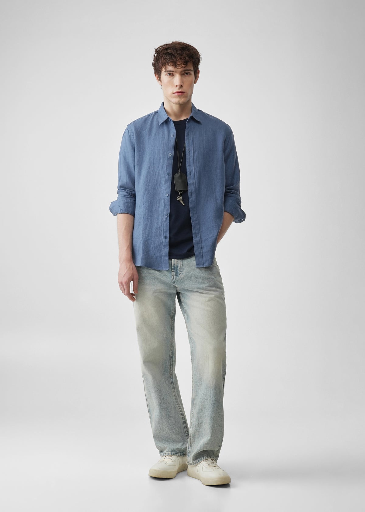 Blue 100% Pure Linen Shirt