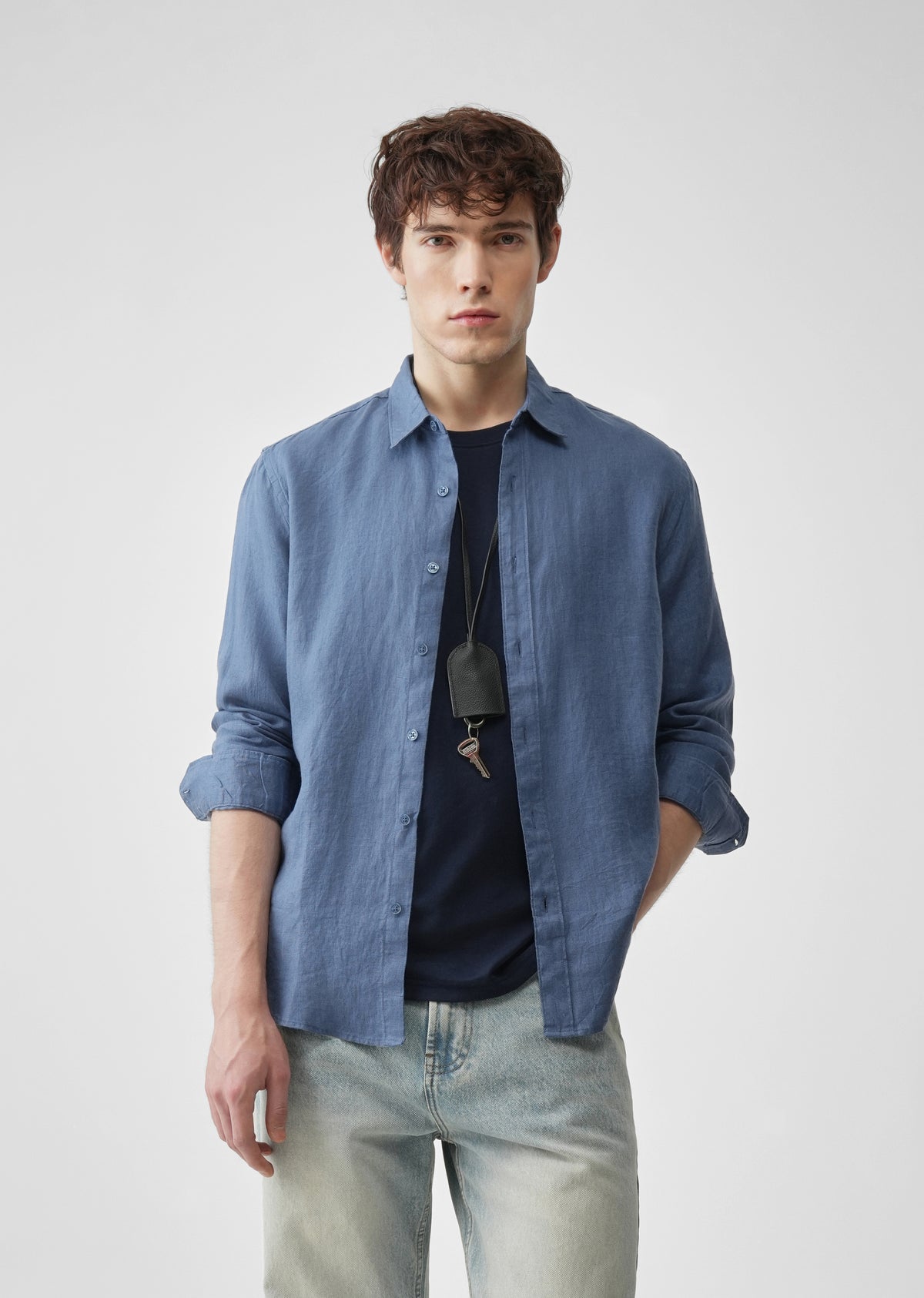 Blue 100% Pure Linen Shirt