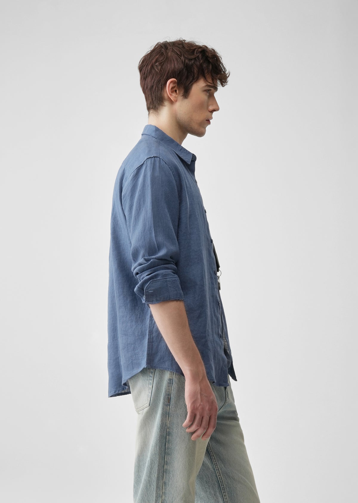 Blue 100% Pure Linen Shirt